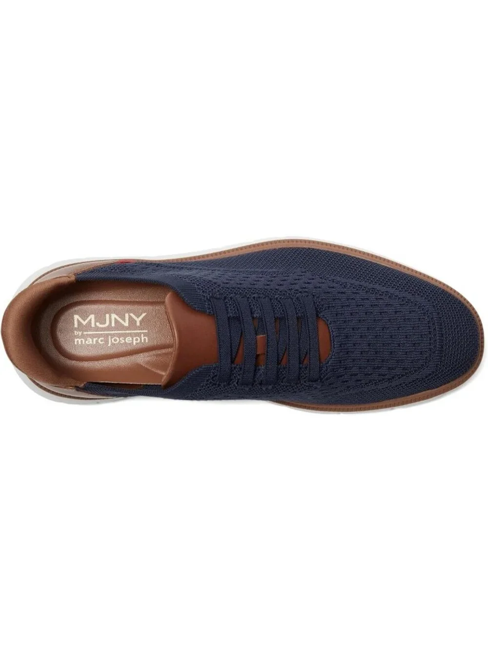 Marc Joseph Men's Navy Leather Slip On Round Toe Solid Comforts Oxfords Shoes